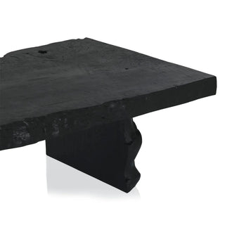 Nobu Wood Rectangular Coffee Table Sofa Center Tea Table Burnt Noir Finish