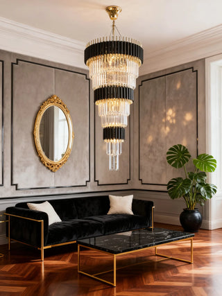 55 Inch Tall Modern Staircase Chandelier 47"W 60"H