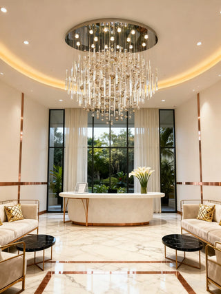 59'' Oval Chandelier for Dining Room Big Modern Glass Bubble Chandelier