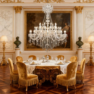 59X75 Inch 3 Tiers Candle Style Crystal Chandelier 45 Lights Big Chandelier for Living Room
