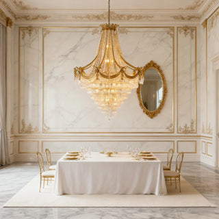 59X79 Inch Large Foyer Chandelier Gold Crystal Chandelier Lighting for High Ceiling