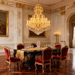 59X85 Inch Tall Chandelier for High Ceiling Foyers 48 Lights Gold Elegant Crystal Lighting
