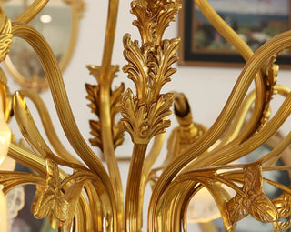 6 Lights Classical Retro Brass Chandelier Light 33X27 Inch