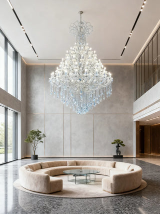 72X98 Inch Big Crystal Chandelier 5 Tiers Candle Style Chrome Chandelier for Event Hall
