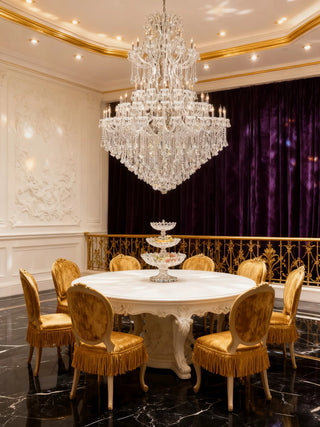 77 Inch Round 84 Lights Extra Large Maria Theresa Chandelier 77"W 94"H