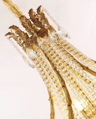59X79 Inch Large Foyer Chandelier Gold Crystal Chandelier Lighting for High Ceiling