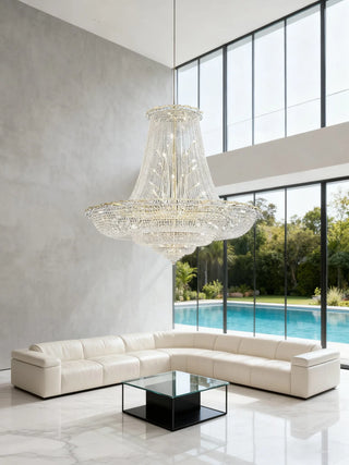79X69 Inch Extra Wide Chandelier Large Gold Crystal Foyer Lighting