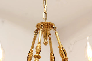 8 Lights Small Empire Style Antique Brass Chandelier Gold Dining Room Chandelier 31X28 Inch