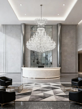 90 Lights Five Layers Extra Large Chandelier for Lobby 79"W 83"H