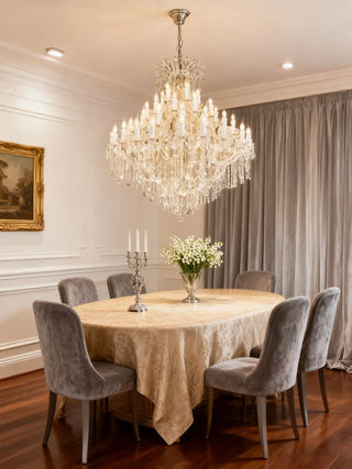 Antique Brass Maria Theresa Crystal Chandelier 55"W 59"H