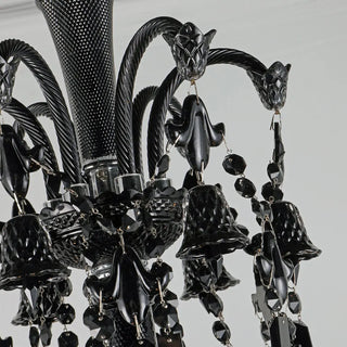 Baccarat Inspired Lustre Black Baccarat Crystal Lighting 12 Lights Chandelier