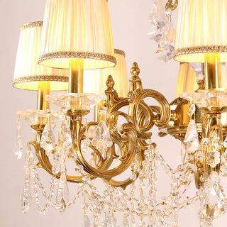 Compact 28X28 Inch 6-Light Candle Style Antique Brass Crystal Chandelier – Perfect for Bedroom Small Dining Area Entryway