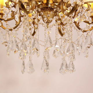 Compact 28X28 Inch 6-Light Candle Style Antique Brass Crystal Chandelier – Perfect for Bedroom Small Dining Area Entryway
