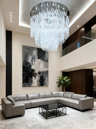 Contemporary hotel project ceiling art glass chandelier 85"W 94"H