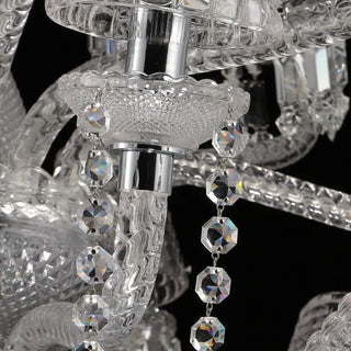 Custom Made Le Roi Soleil Chandelier 18 Lights Baccarat Crystal Chandelier with Fabric Shades