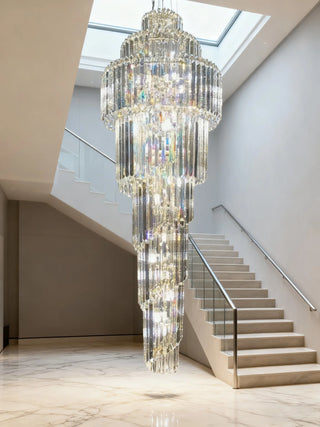 Custom made staircase chandelier 22"W 71"H