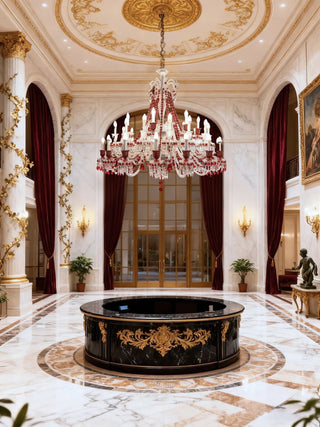Customize 40 Lights Replica Zenith Chandelier Clear & Red Baccarat Crystal Lighting
