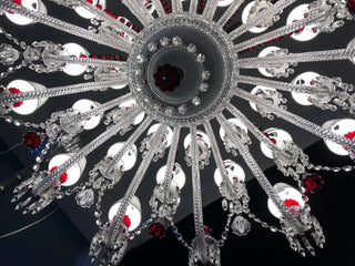 Customize 40 Lights Replica Zenith Chandelier Clear & Red Baccarat Crystal Lighting