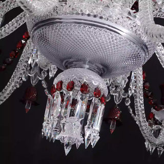 Customize 40 Lights Replica Zenith Chandelier Clear & Red Baccarat Crystal Lighting