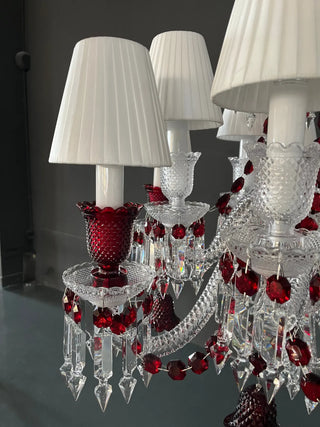 Customize Paris Baccarat Chandelier Clear & Red Crystal Chandelier with 36 Lampshades