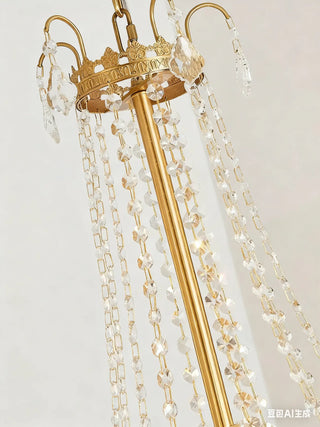 Elegant Small French Empire Brass & Crystal Chandelier 25'' W x 22'' H – Ideal for Living Room Dining Nook Entryway