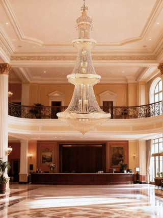 European classic large crystal empire chandelier for the hotel 51"W 118"H