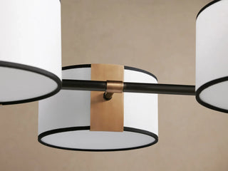 French-Inspired Fabric Shade Linear Chandelier