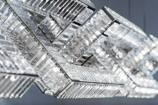 Jewel Seven Crystal Chain Links Rectangle Chandelier 16"W 16"H