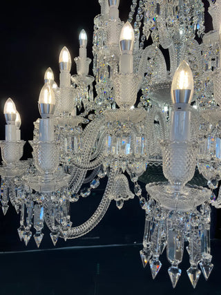 Long 24 Lights Replica Clear Zenith Baccarat Chandelier Crystal Lighting