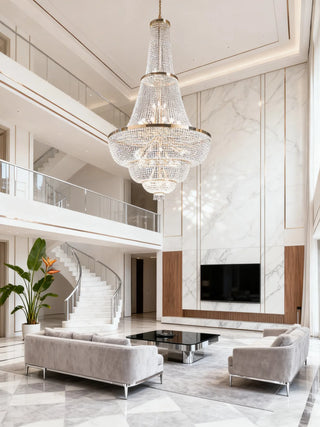 Modern crystal chandelier foyer lighting 59"W 94"H