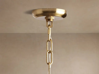 Modern Faceted Crystal Round Chandelier with Brass or Bronze Finish