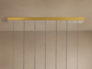 Modern Raindrop Seeded Glass LED Linear Chandelier