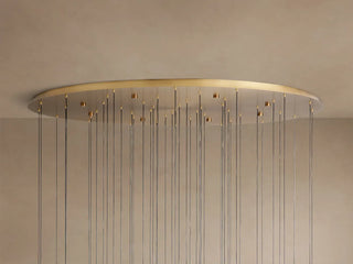 Modern Raindrop Seeded Glass LED Round Chandelier