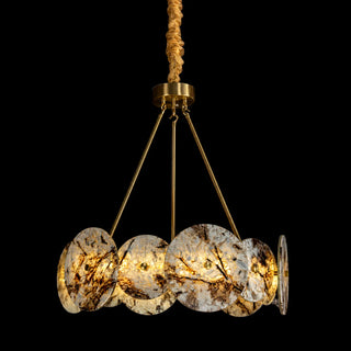 Modern Sculptural Snowcrest White Luxury stone LED Chandelier