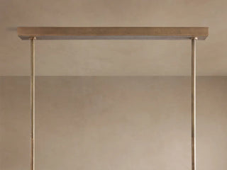 Modern Textured Cast Brass Linear Chandelier