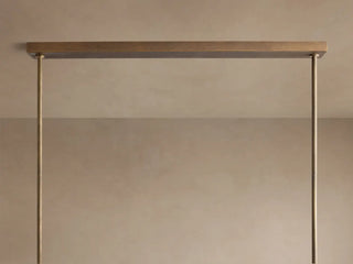 Modern Textured Cast Brass Linear Chandelier