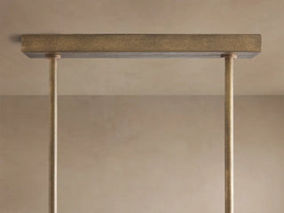 Modern Textured Cast Brass Linear Chandelier