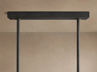 Modern Textured Cast Brass Linear Chandelier