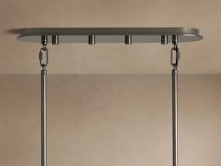 Modern Tiered Reeded Glass Oval Chandelier
