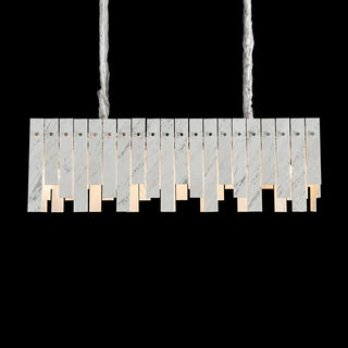 Modern Yugoslav White Luxury Stone Linear Chandelier