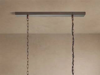 Moroccan-Inspired Antiqued Mirrored Glass Rectangular Chandelier