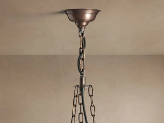 Moroccan-Inspired Antiqued Mirrored Glass Round Chandelier