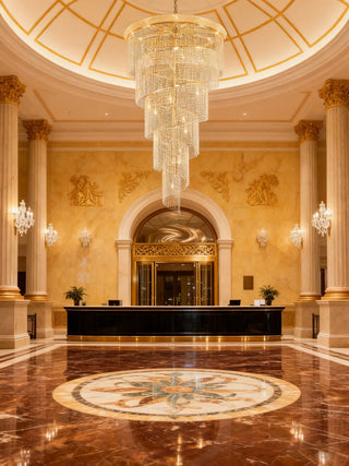 Spiral Chandelier Crystal Lighting in Golden 48'' W 72'' H