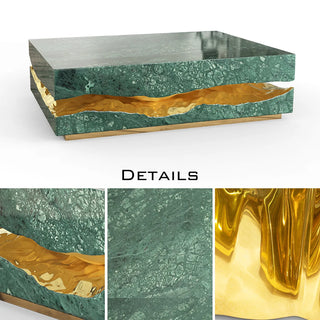 Luxury Carrara Marble Coffee Table with Sculptural Brass Frame & Organic Design