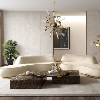 Luxury Black & White Coffee Table with Sculptural Design & High Gloss Finish