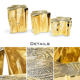 Luxury White Coffee Table with Sculptural Gold Base & Organic Modern Design