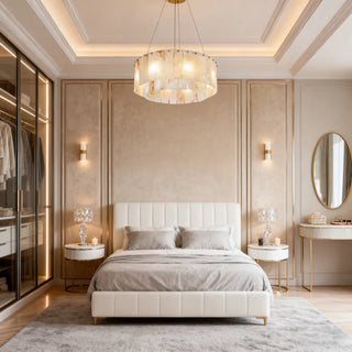 23''/ 32''/ 40'' Round Two-tier Alabaster Chandelier Lighting