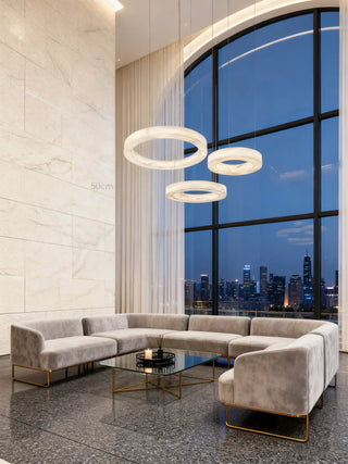24''/ 31.5''/ 40'' Single Ring Modern Alabaster Chandelier Lighting