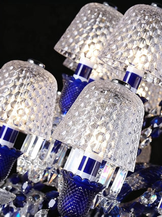 24 Lights Baccarat Chandelier Blue & Clear Baccarat Crystal Lighting