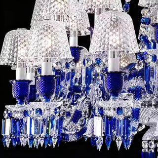 24 Lights Baccarat Chandelier Blue & Clear Baccarat Crystal Lighting